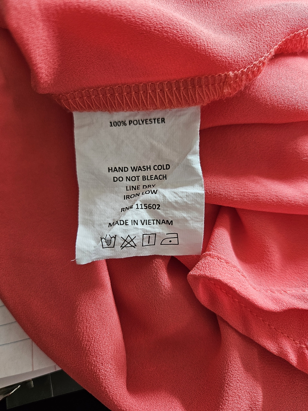 Lush Coral Split-Neck Roll-Sleeve Blouse Size Medium - Picture 6 of 7